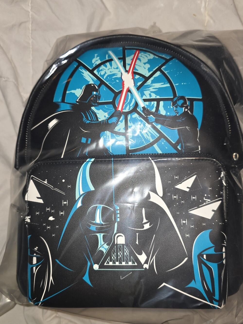 NWOT loungefly Disney star wars darth Vader vs Luke mini backpack bookbag purse!
